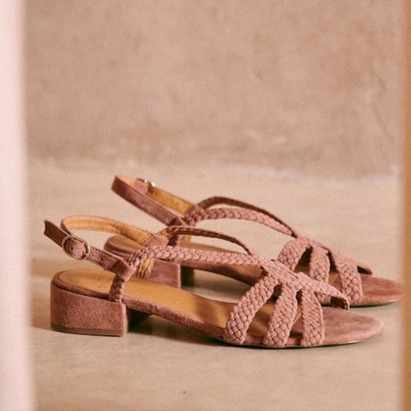 Sezane Rosa Low Sandals in Blush - Picture 3 of 11